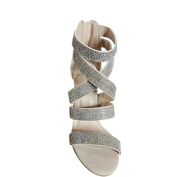 Charlotte Russe Rhinestone strappy heels.  Size 6 - Picture 2 of 7